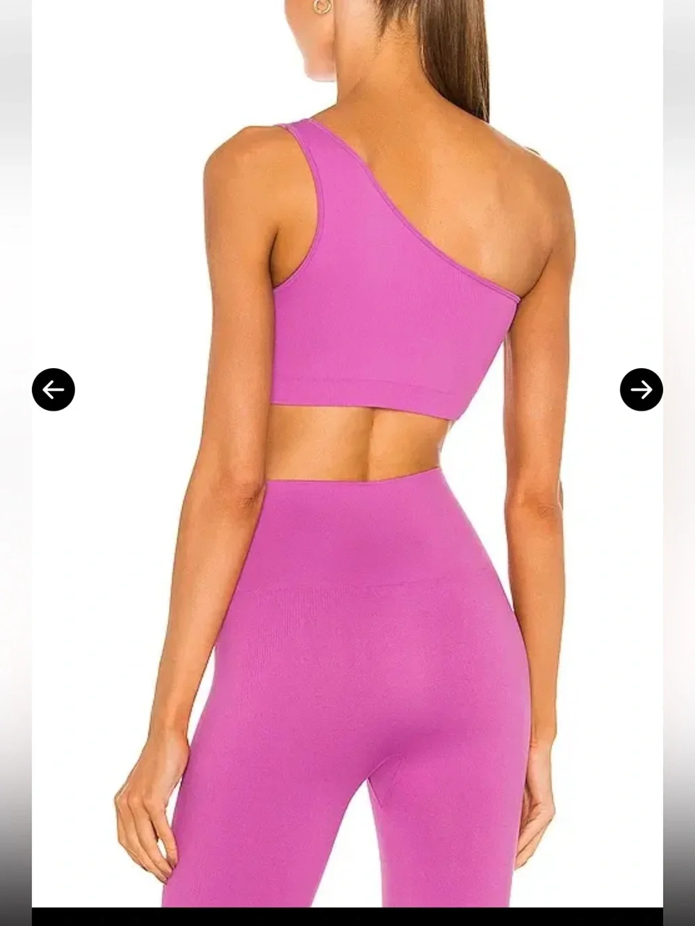 Set Active x Revolve One Shoulder Ribbed Matching Set Fuschia